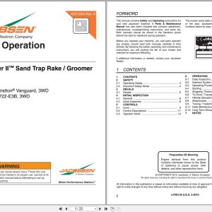 Jacobsen Mower Groom Master II Safety Operation Manual 4201264 2010 (1)