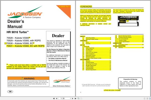 Jacobsen Mower Hr 9016T Dealer Manual 4136605 Rev A Gb 2008 (1)