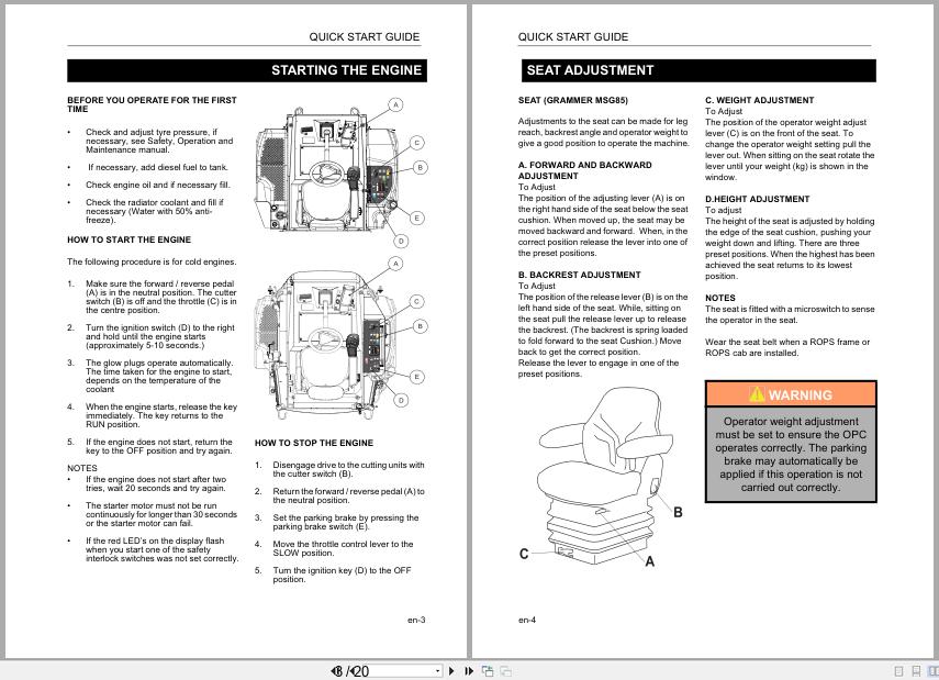 Jacobsen Mower HR600 HR700 Quick Start Owners Guide 25130G GB R0 2016 (2)
