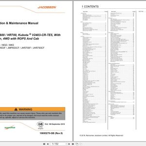 Jacobsen Mower HR600 HR700 Safety Operation Maintenance Manual 10005279 R0 GB 2018 (1)
