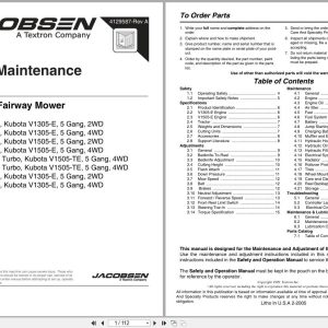 Jacobsen Mower LF 3400 LF 3407 LF 3800 Parts Maintenance Manual 4129587 A 2005 (1)