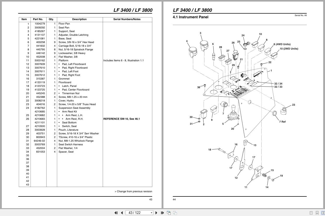 Jacobsen Mower LF 3400 LF 3800 Parts Maintenance Manual 4179107 B 2011 (2)