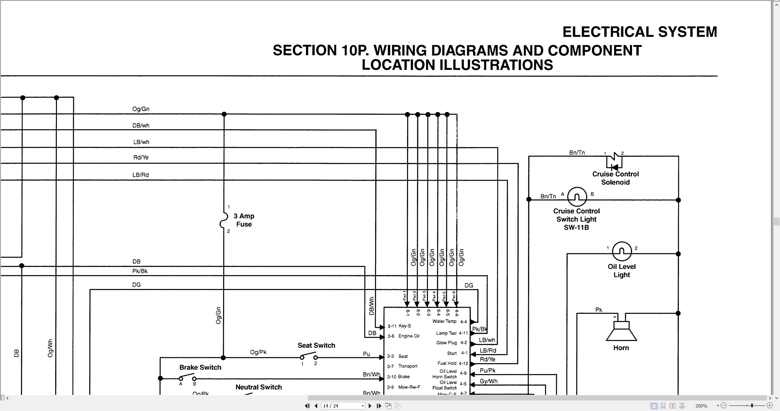 Jacobsen Mower LF 3400 LF 3800 Wiring Hydraulic Diagram 4171661 (1)