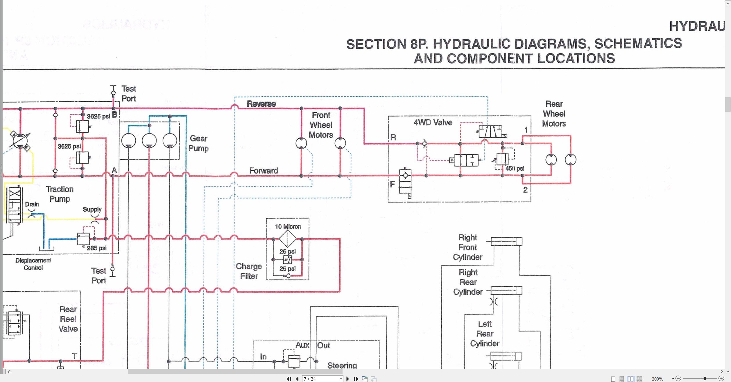 Jacobsen Mower LF 3400 LF 3800 Wiring Hydraulic Diagram 4171661 (2)