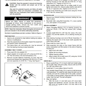 Jacobsen Mower LF 3800 LF 4677 Brush Kit Instruction Sheet 3007461 (1)