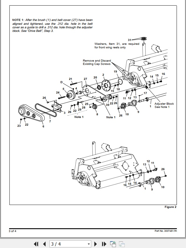 Jacobsen Mower LF 3800 LF 4677 Brush Kit Instruction Sheet 3007461 (2)