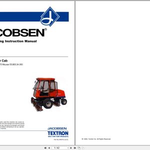 Jacobsen Mower LF3400 Mauser Cab Parts Fitting Instruction Manual 24427GR0 2000 (1)