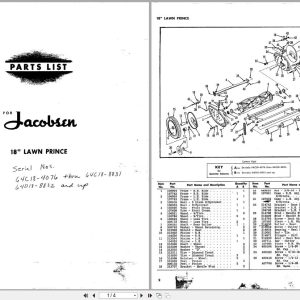 Jacobsen Mower Lawn Prince 18 Parts List (1)