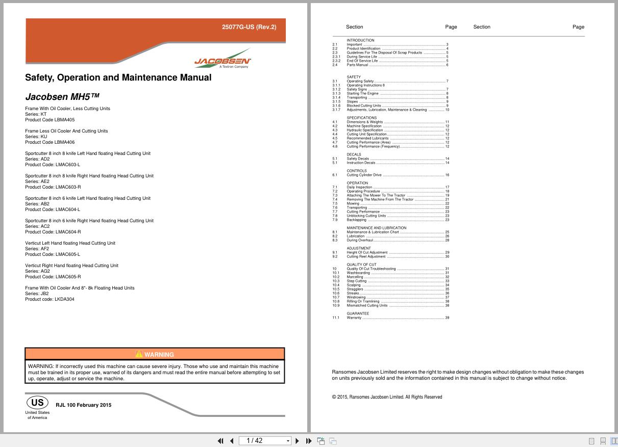 Jacobsen Mower MH5 Safety Operation Maintenance Manual 25077G 2015 (1)