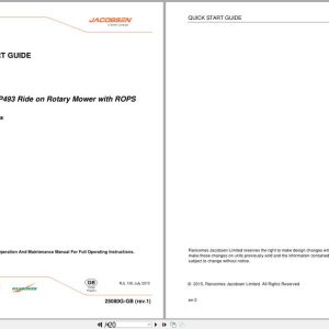 Jacobsen Mower MP493 Quick Start Owners Guide 25086G GB R1 2015 (1)