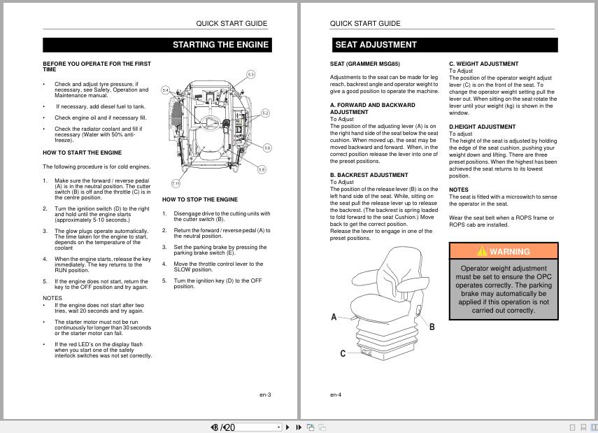 Jacobsen Mower MP493 Quick Start Owners Guide 25109G GB R0 2015 (2)
