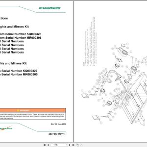 Jacobsen Mower MP493 to HR700 Lights And Mirrors Kit Fitting Instruction 25079G R1 2016 (1)