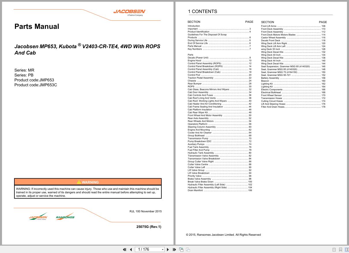 Jacobsen Mower MP653 Parts Manual 25075G R1 2015 (1)