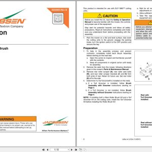 Jacobsen Mower Rear Roller Brush SLF530 Instruction Sheet 4223923 B (1)