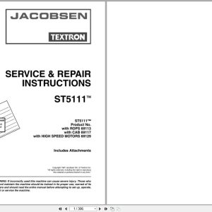 Jacobsen Mower ST5111 Service Repair Instruction 4171665 1997 (1)