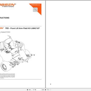 Jacobsen Mower TR 3 Front Lift Arm Field Kit LMAC187 Fitting Instructions 24764G GB 2005 (1)