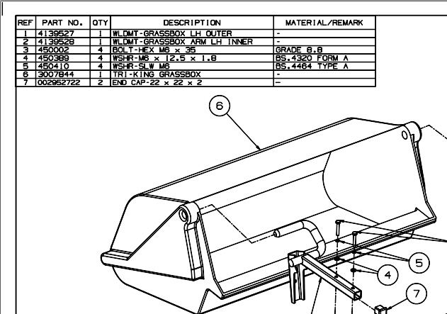 Jacobsen Mower TR 3 Grass Box Kit LMAC193 Parts List (1)
