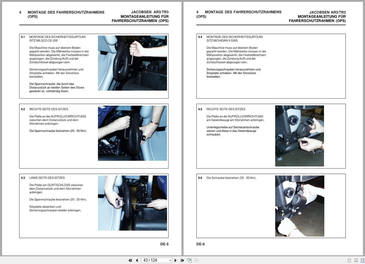 Jacobsen Mower TR 3 Ops Frame Kit Installation Instructions 24747GR0 2004 (2)