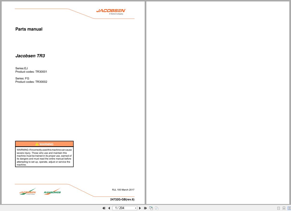 Jacobsen Mower TR 3 Parts Manual 24732G R6 2017 (1)