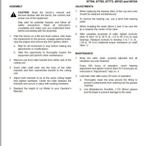 Jacobsen Mower TR320 TR330 Grooved Front Rolls Instruction Sheet 3000890 B 1996 (1)