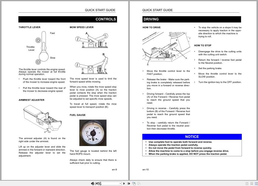Jacobsen Mower TR330 Quick Start Owners Guide 677806 GB 2018 (2)