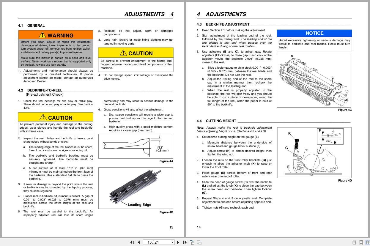 Jacobsen Mower Trueset Reels SLF530 Instruction Sheet 4387946 A 2017 (2)