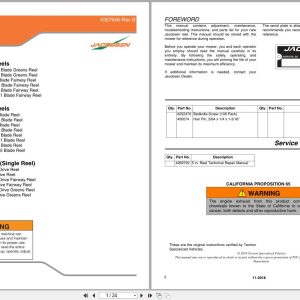 Jacobsen Mower Trueset Reels SLF530 Instruction Sheet 4387946 B 2018 (1)