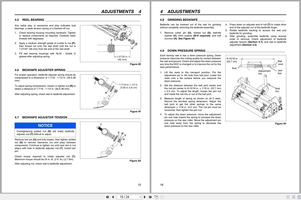 Jacobsen Mower Trueset Reels SLF530 Instruction Sheet 4387946 B 2018 (2)