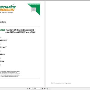 Jacobsen Ransomes Mower Auxiliary Hydraulic Services Kit LMAC307 Fitting Instruction 24836G R2 2011 (1)