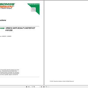 Jacobsen Ransomes Mower HR 6010 Anti Scalp Caster Kit 4161220 Fitting Instructions 24812G 2007 (1)