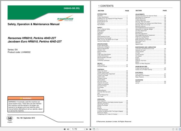 Jacobsen Ransomes Mower Hr 6010 Safety Operation Maintenance Manual 24684G Gb R5 2014 (1)