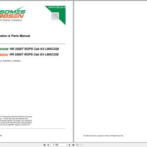Jacobsen Ransomes Rotary Mower HR 3300T Rops Cab Kit LMAC258 Safety Operation Parts Manual 24841G 2008 (1)