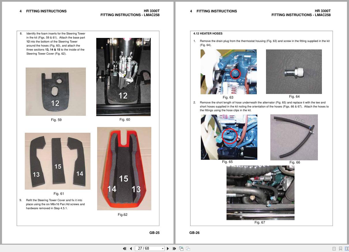 Jacobsen Ransomes Rotary Mower HR 3300T Rops Cab Kit LMAC258 Safety Operation Parts Manual 24841G 2008 (2)