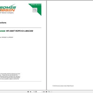 Jacobsen Ransomes Rotary Mower HR 3300T Rops Frame Kit LMAC259 Fitting Instructions 24846G 2008 (1)