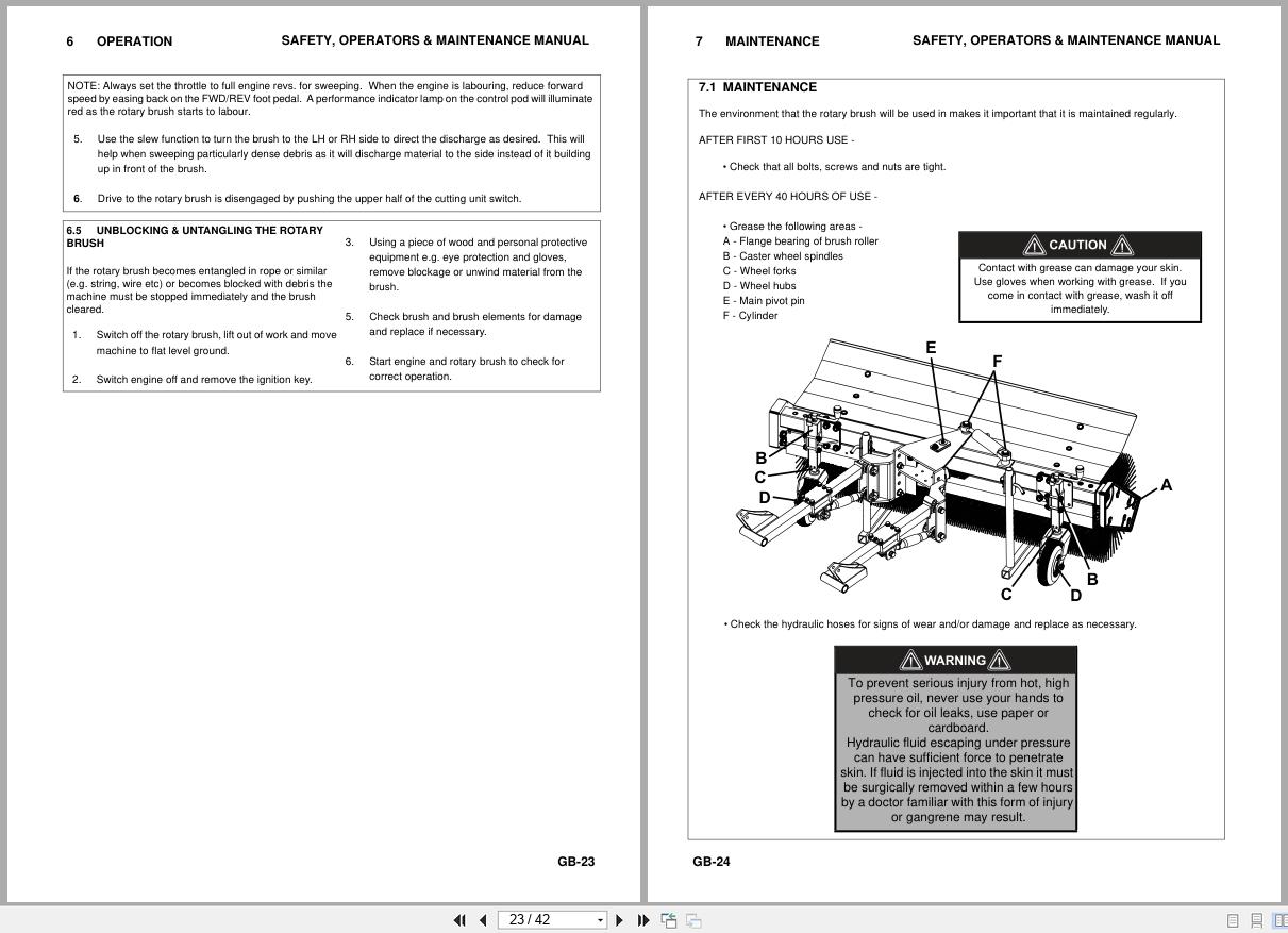 Jacobsen Ransomes Rotary Mower HR 3300T Rotary Brush Kit LMAC322 Safety Operation Parts Maintenance Manual 24844G 2008 (2)