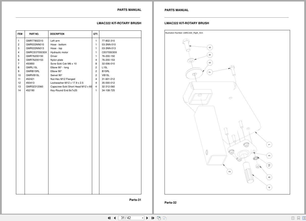 Jacobsen Ransomes Rotary Mower HR 3300T Rotary Brush Kit LMAC322 Safety Operation Parts Maintenance Manual 24844G 2008 (3)