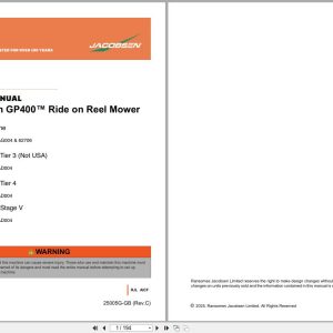 Jacobsen Real Mower GP400 Parts Manual 25005G C 2025 (1)