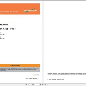 Jacobsen Reel Mower F305 F407 Parts Manual 10041484 2025 (1)