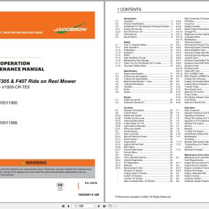 Jacobsen Reel Mower F305 F407 Safety Operation Maintenance Manual 10033001 C GB (1)