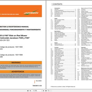 Jacobsen Reel Mower F305 F407 Safety Operation Maintenance Manual 10033001 C US EN ES (1)