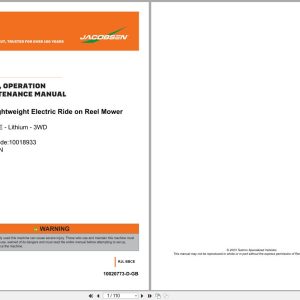 Jacobsen Reel Mower SLF1 ELiTE Safety Operation Maintenance Manual 10020773 2023 (1)
