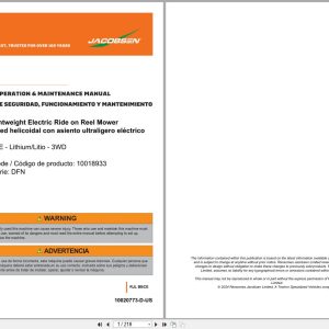 Jacobsen Reel Mower SLF1 ELiTE Safety Operation Maintenance Manual 10020773 2024 (1)