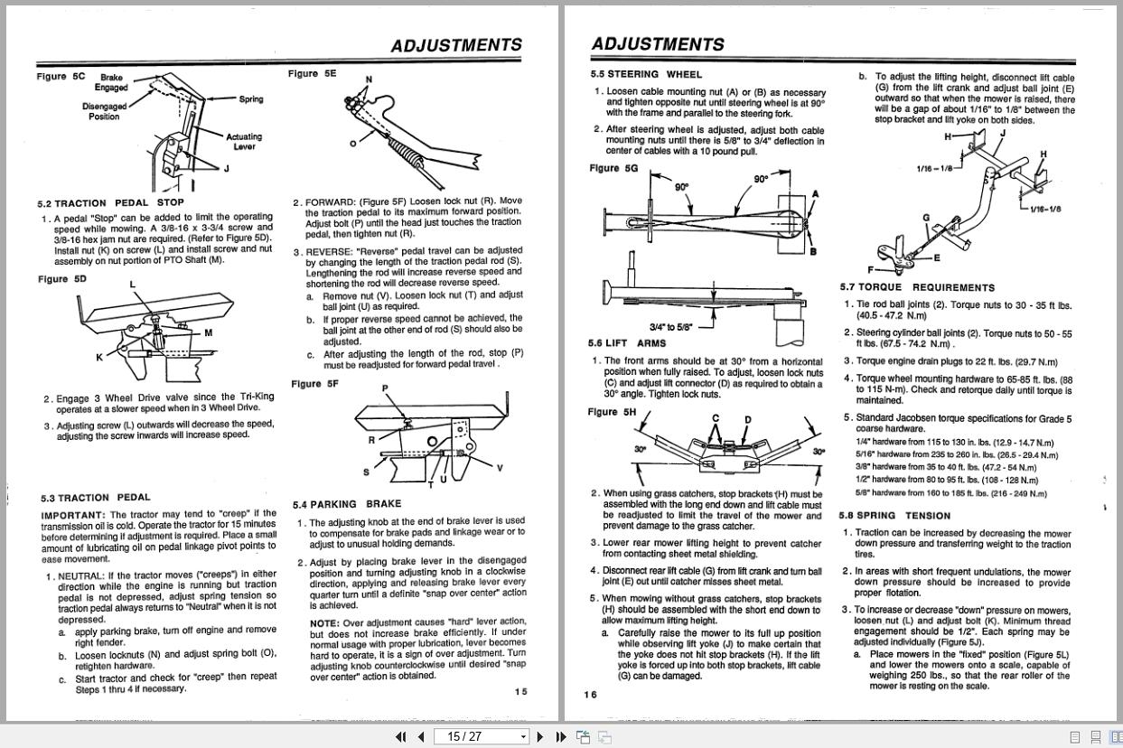 Jacobsen Reel Mower Tri King 1672D 1684D Operation Manual 367180 1992 (2)