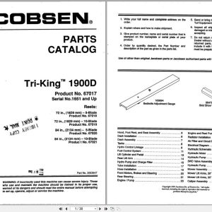 Jacobsen Reel Mower Tri King 1900D Parts Catalogue 3003947 1995 (1)