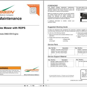 Jacobsen Reel Mower Tri King 1900D Parts Maintenance Manual 2810632 2008 (1)
