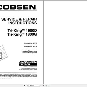 Jacobsen Reel Mower Tri King Service Repair Instruction 4171674 1996 (1)