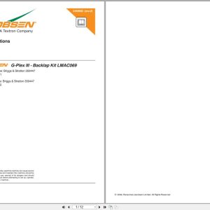 Jacobsen Ride On Reel Greens Mower G Plex III Backlap Kit LMAC069 Fitting Instructions 24596GR2 2009 (1)