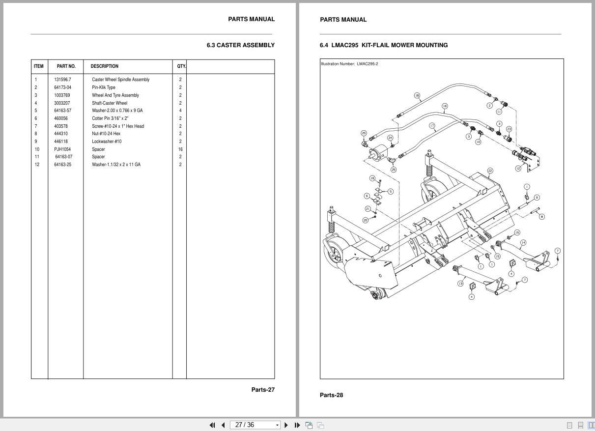 Jacobsen Rotary Flail Mower HR 3300T 956025 Fitting Kit LMAC295 Fitting Instruction 24848G 2008 (3)