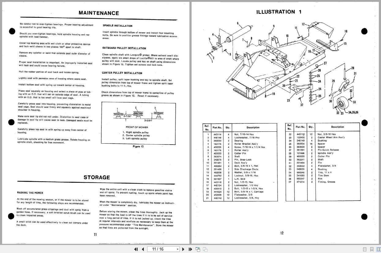 Jacobsen Rotary Mower 72 G 4×4 Tractor Operators Parts Manual 363075 1985 (3)