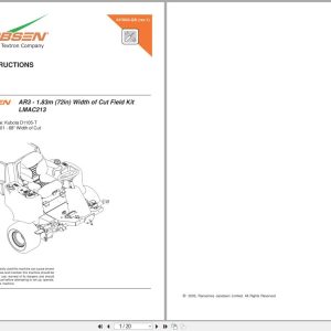 Jacobsen Rotary Mower AR 3 1.83m Width Of Cut Field Kit Fitting Instructions 24780g R1 GB 2005 (1)